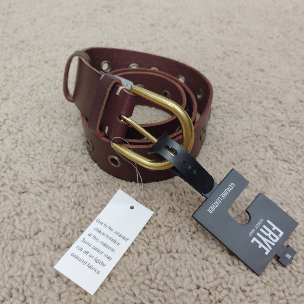 NEW Frye Men's Brown Leather Belt
